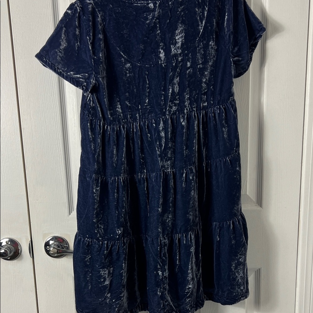 Maeve Midnight Blue Velvet Mini Dress - Picture 3 of 3
